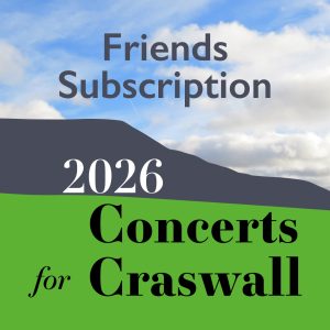 A graphic illistrating the Concerts for Craswall Friends Subscription product for 2026